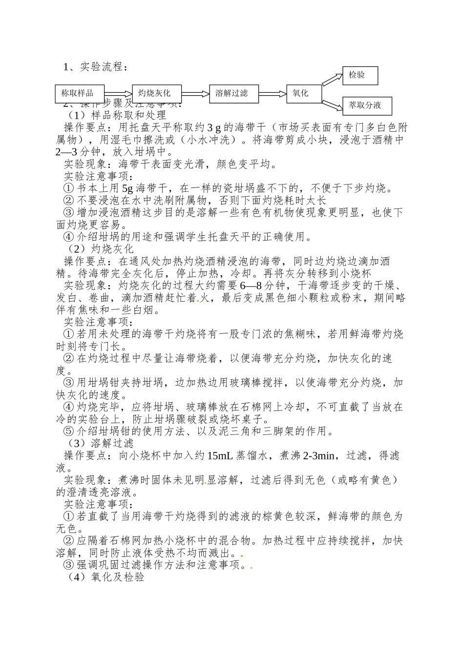 2025苏教版选修六1.1《海带中碘元素的分离及提纯》word教学参考2_第2页