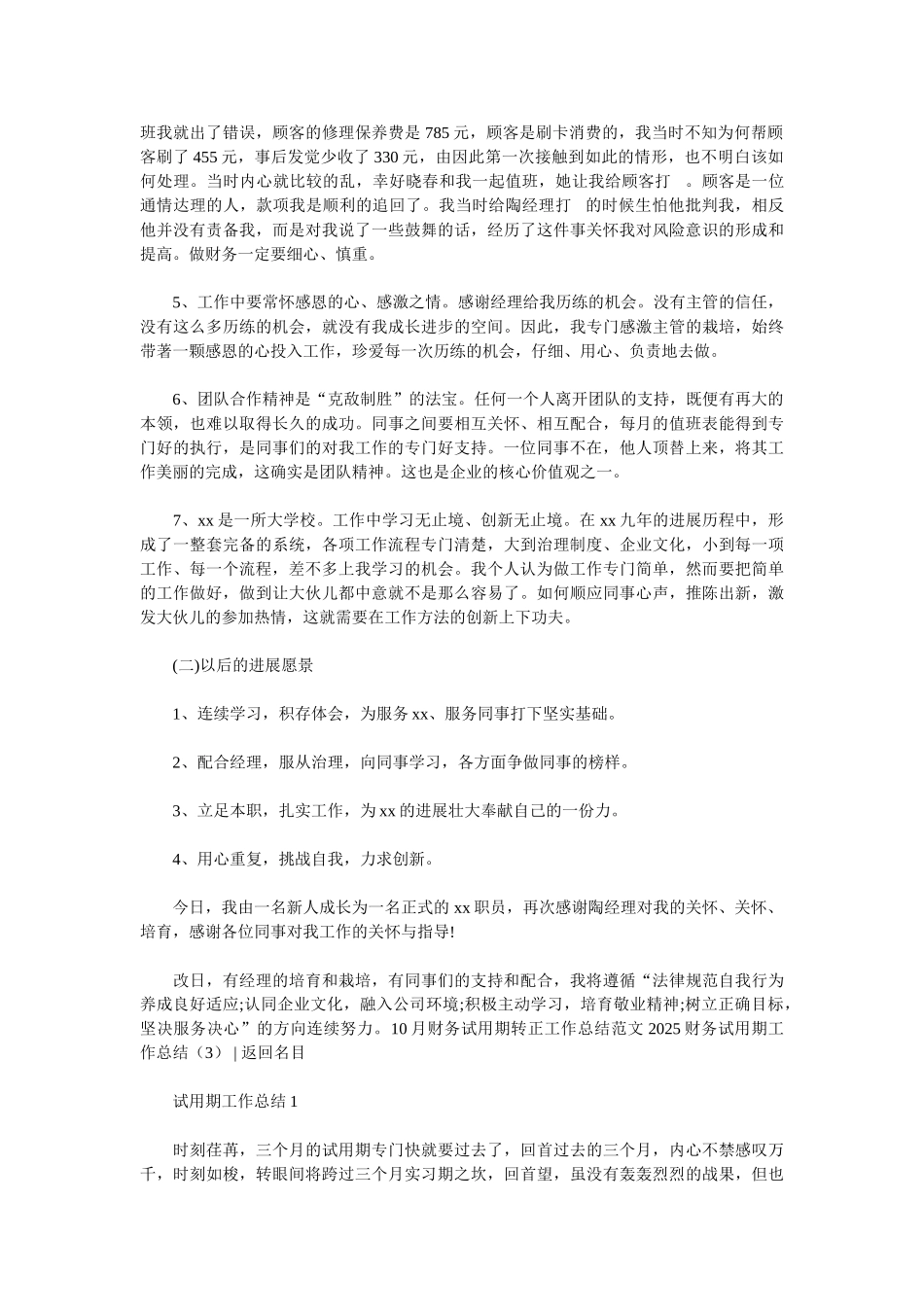 2025财务试用期工作总结4篇_第3页