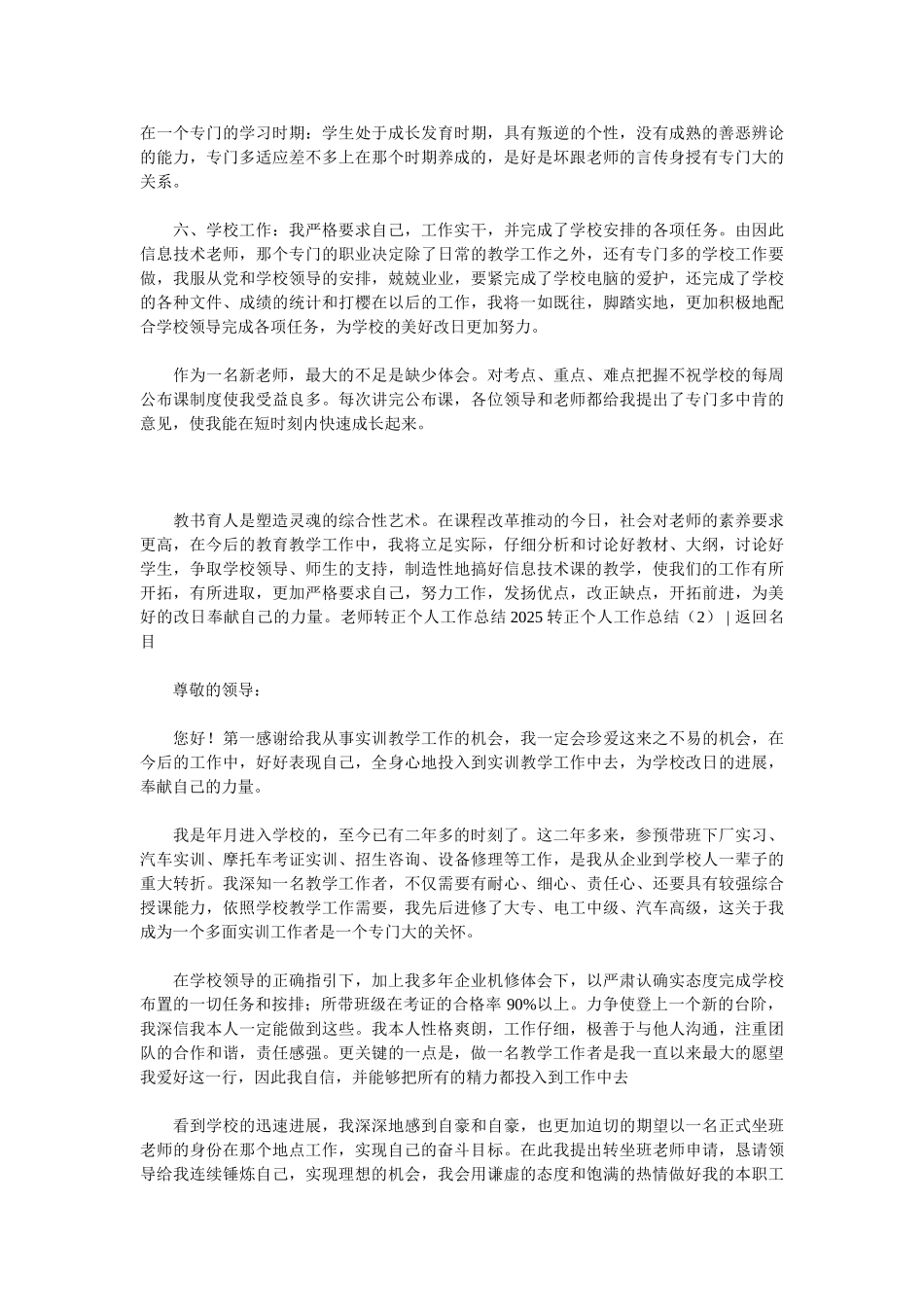 2025转正个人工作总结4篇_第2页