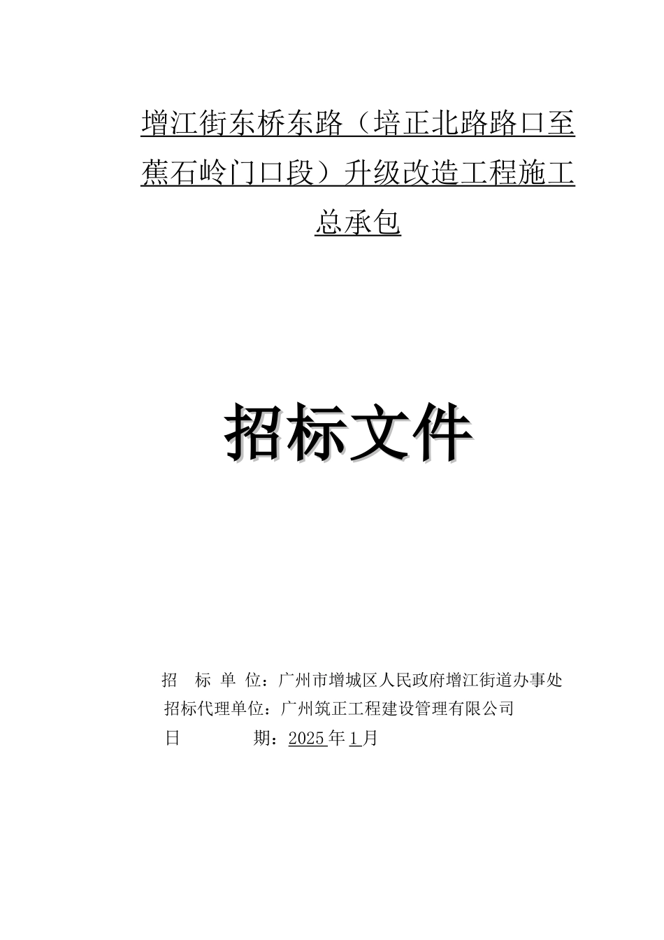 2025道路升级改造工程招标文件_第1页
