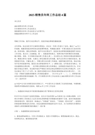 2025销售员年终工作总结4篇