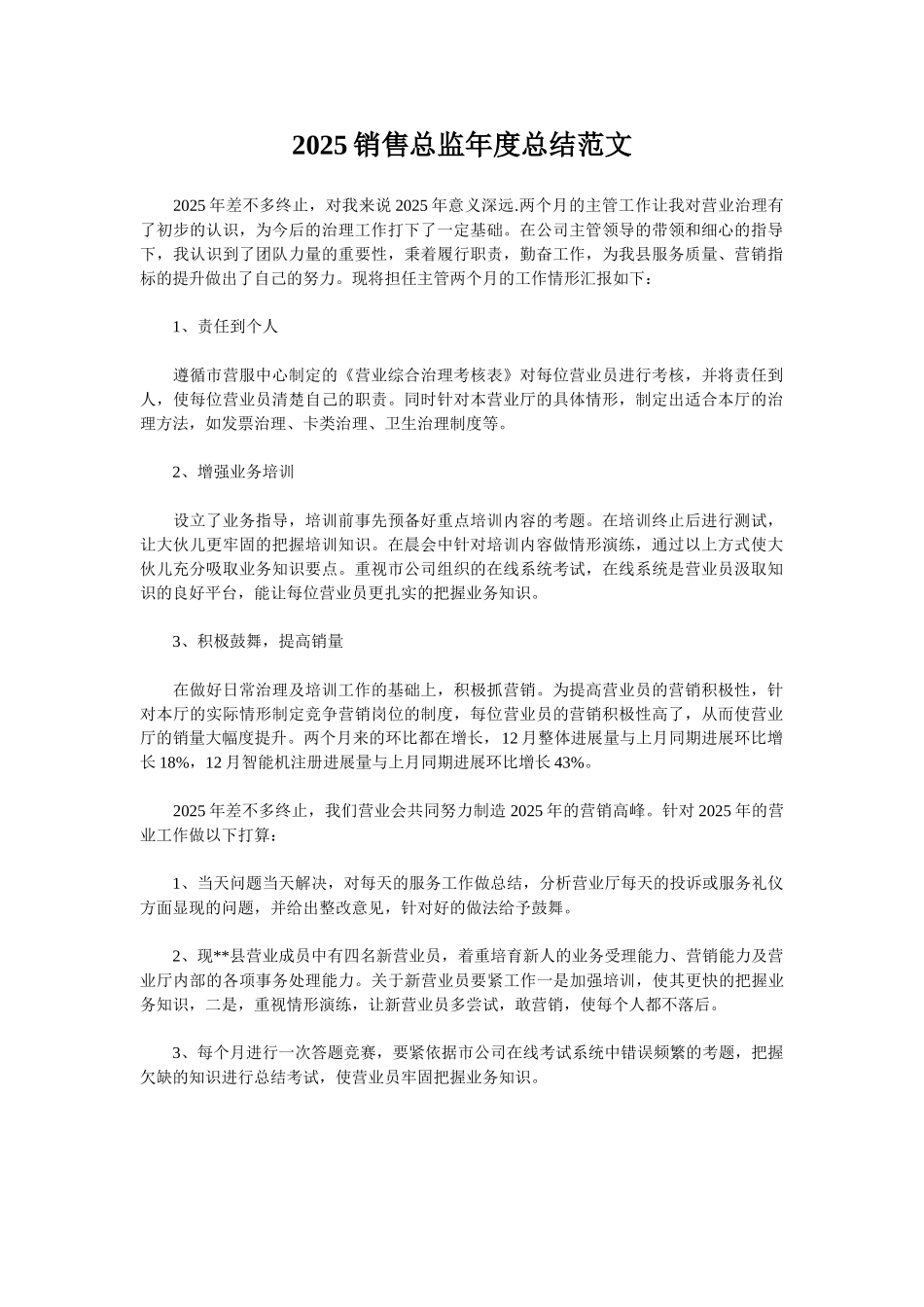 2025销售总监年度总结范文_第1页