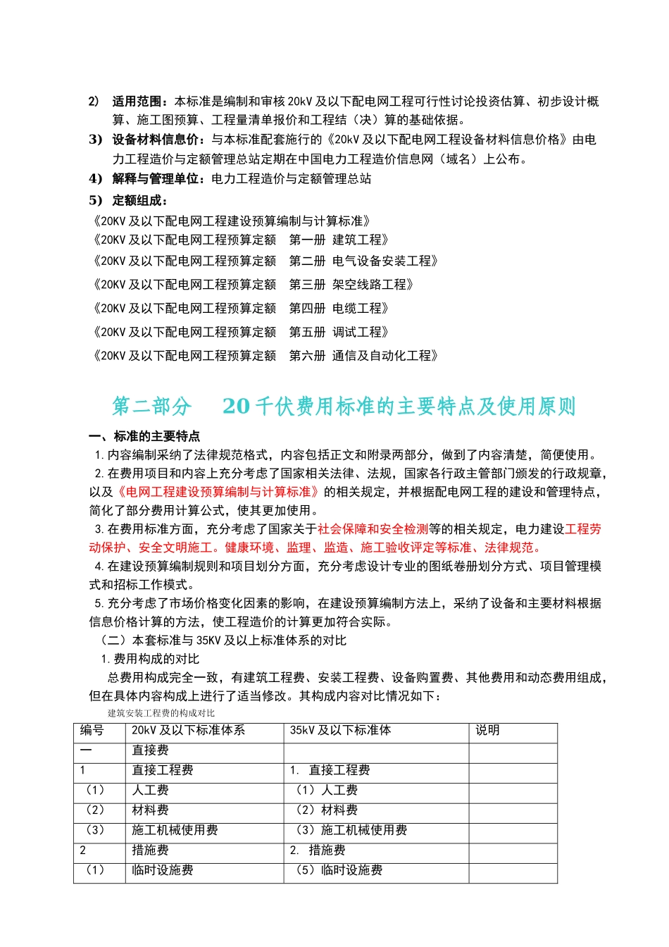 20kv及以下配电网工程预算定额及费用计算标准讲解_第2页