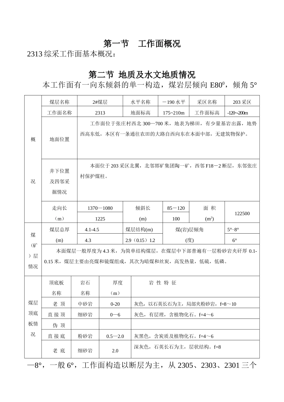 2313综采工作面设计说明书分解_第2页