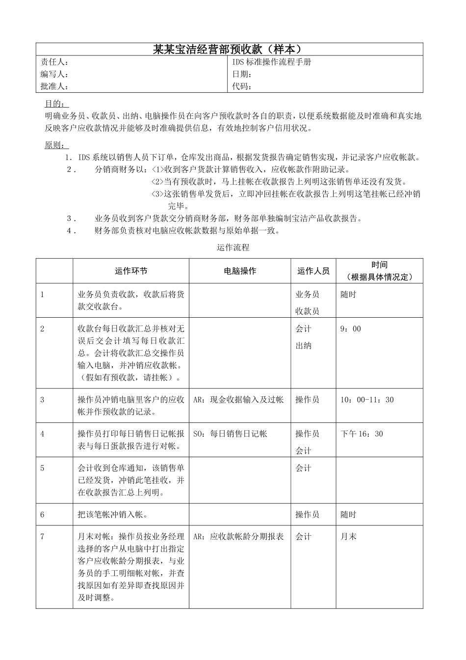 236某某宝洁经营部预收款标准流程_第1页