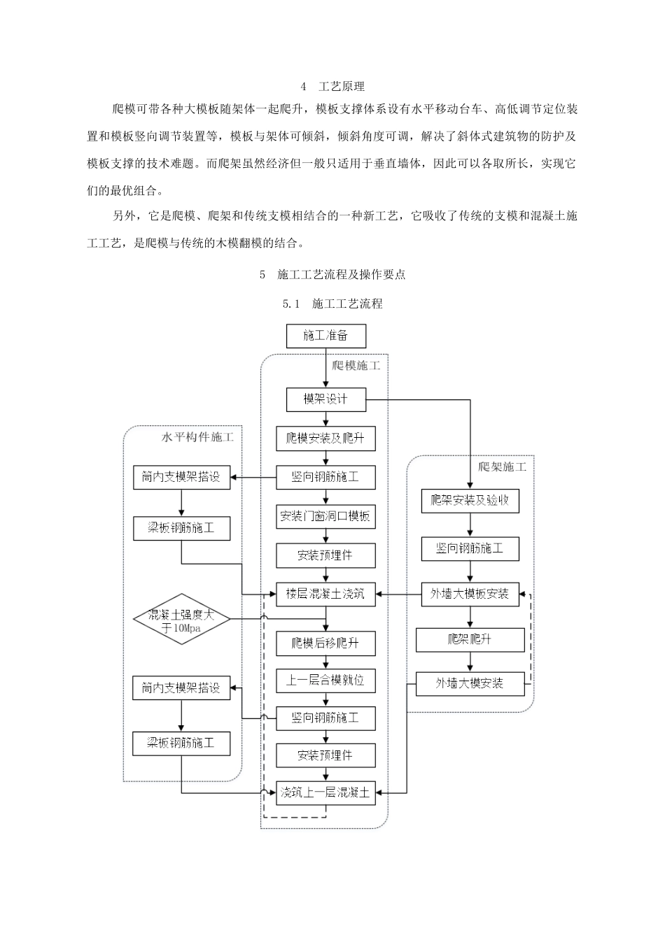 2直面爬架斜面爬模钢木混合支模施工工法_第2页
