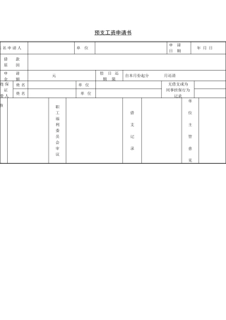 3-预支工资申请书