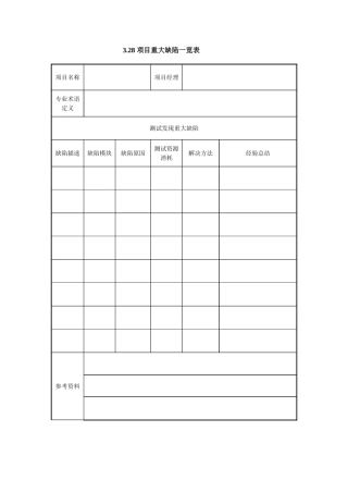 3.28-项目重大缺陷一览表