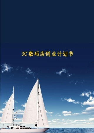 3C数码店创业计划书