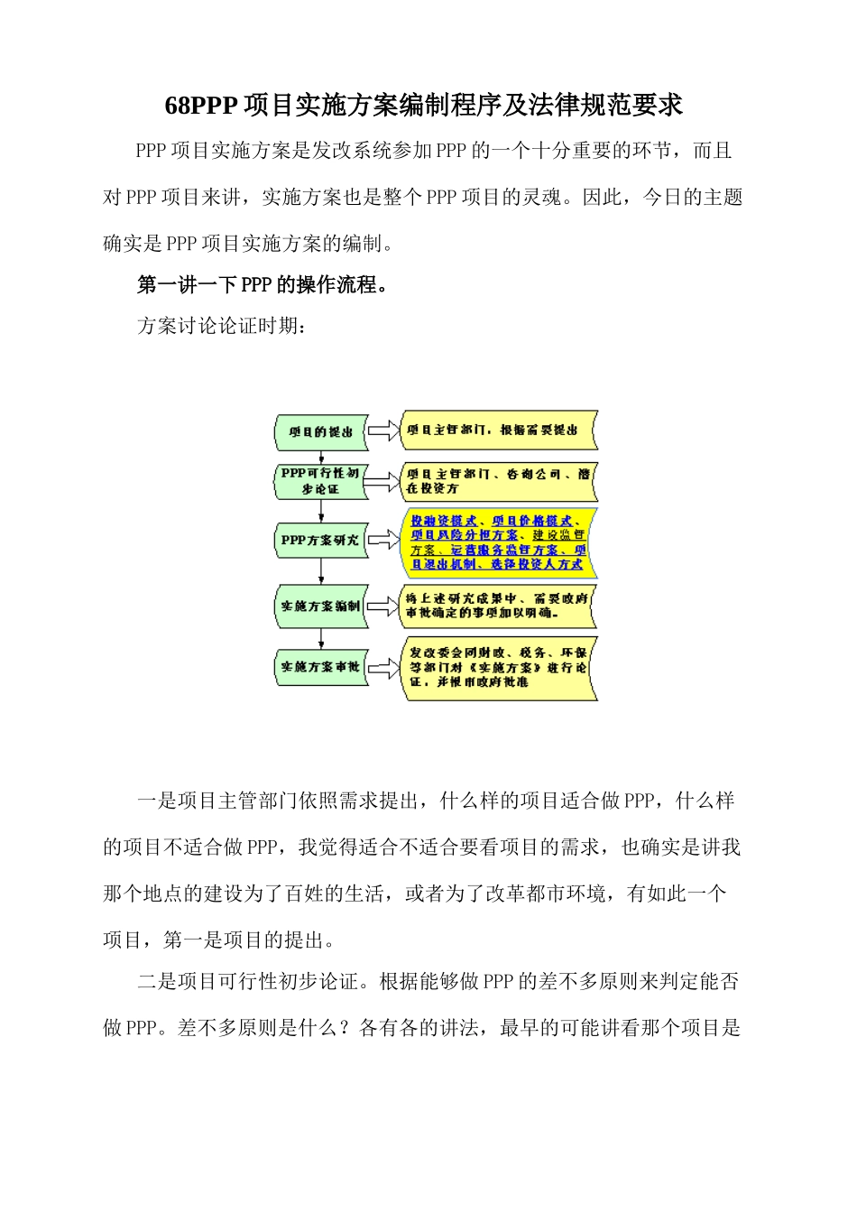 68PPP项目实施方案编制程序及规范要求_第1页