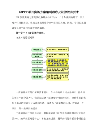68PPP项目实施方案编制程序及规范要求