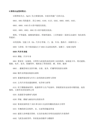 6系铝合金型材特点