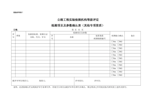 7-3检测项目及参数确认表