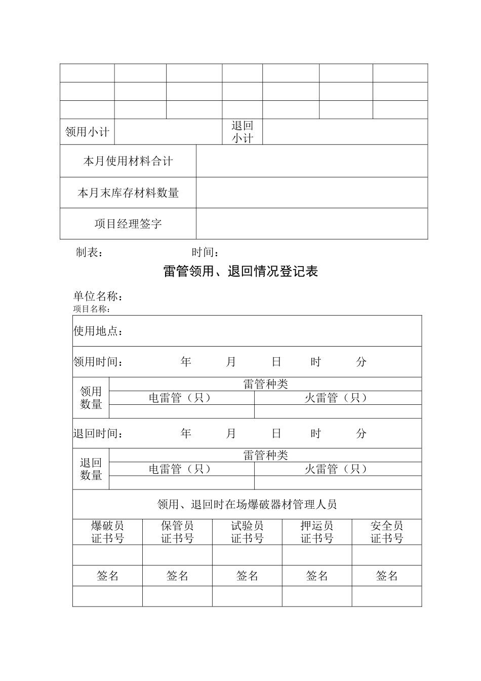 7-2-7购进雷管、炸药、导火索验收表等_第3页