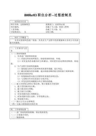 800hr03职位分析--过程控制员