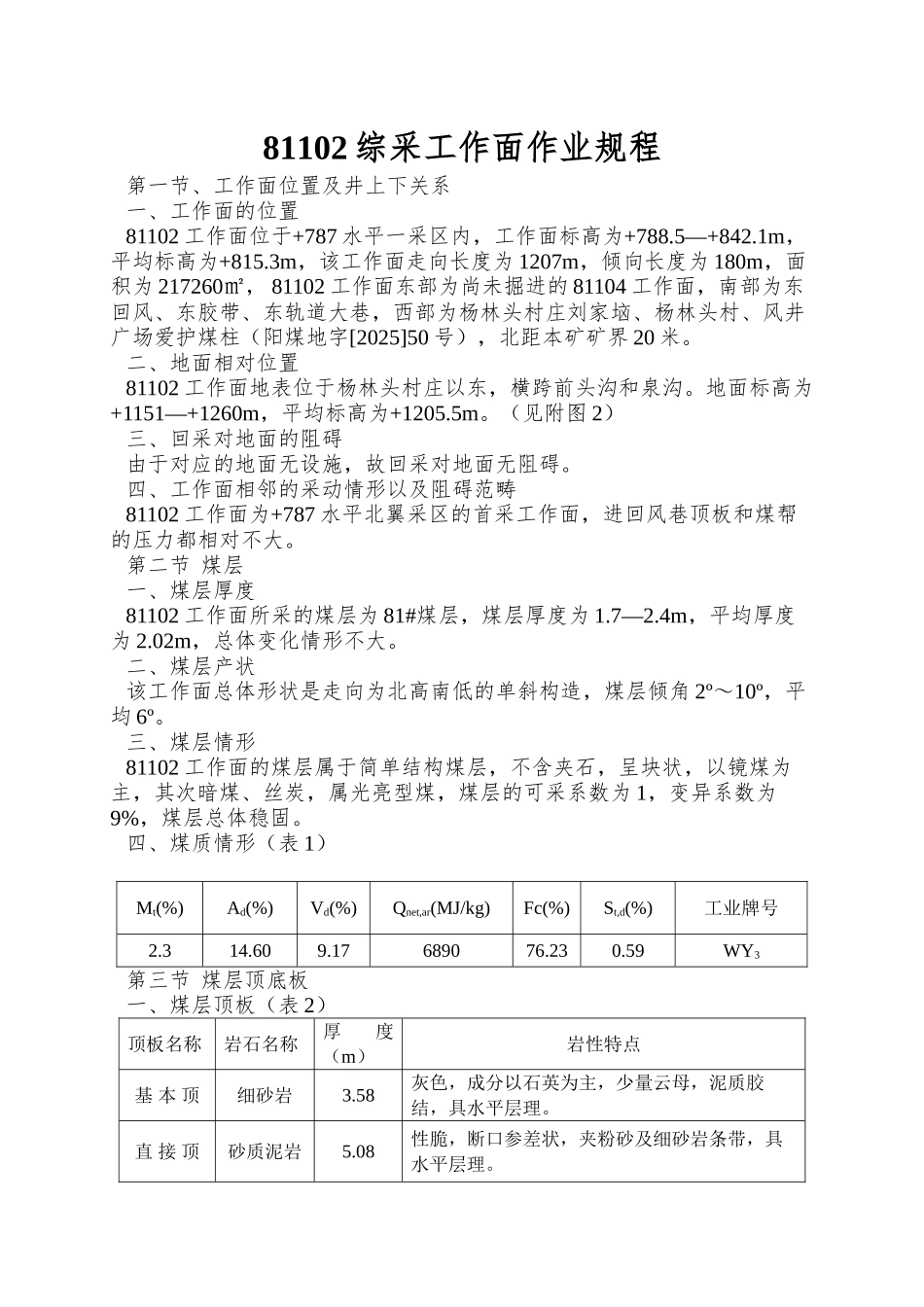 81102综采工作面作业规程_第1页