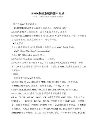 840D数控系统的基本构成