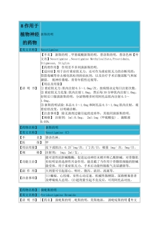 8作用于植物神经的药物