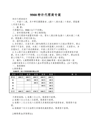 9900特许代理商专案