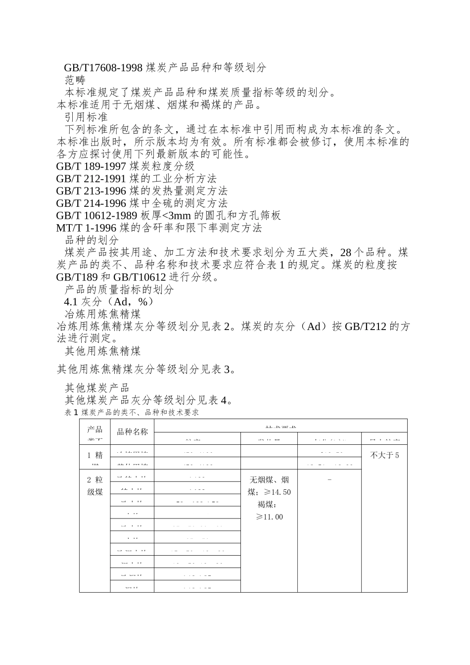 998-冶金焦用煤技术条件_第3页