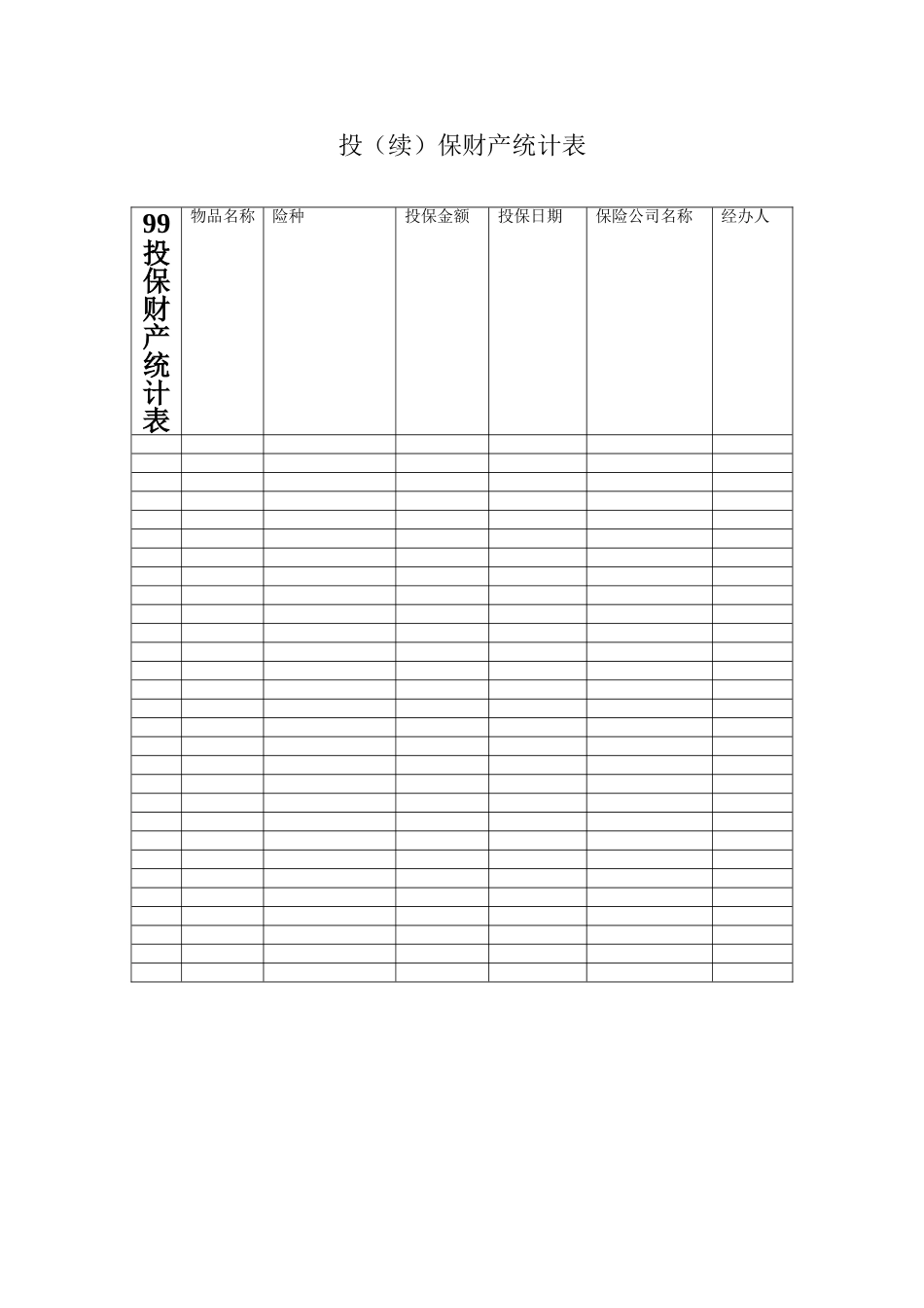 99投保财产统计表_第1页