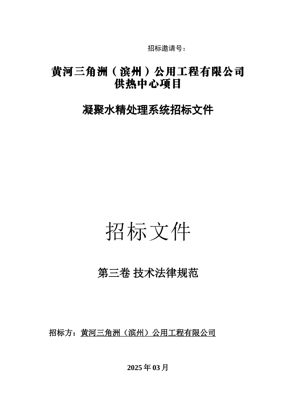 @滨州凝结水精处理规范书_第1页