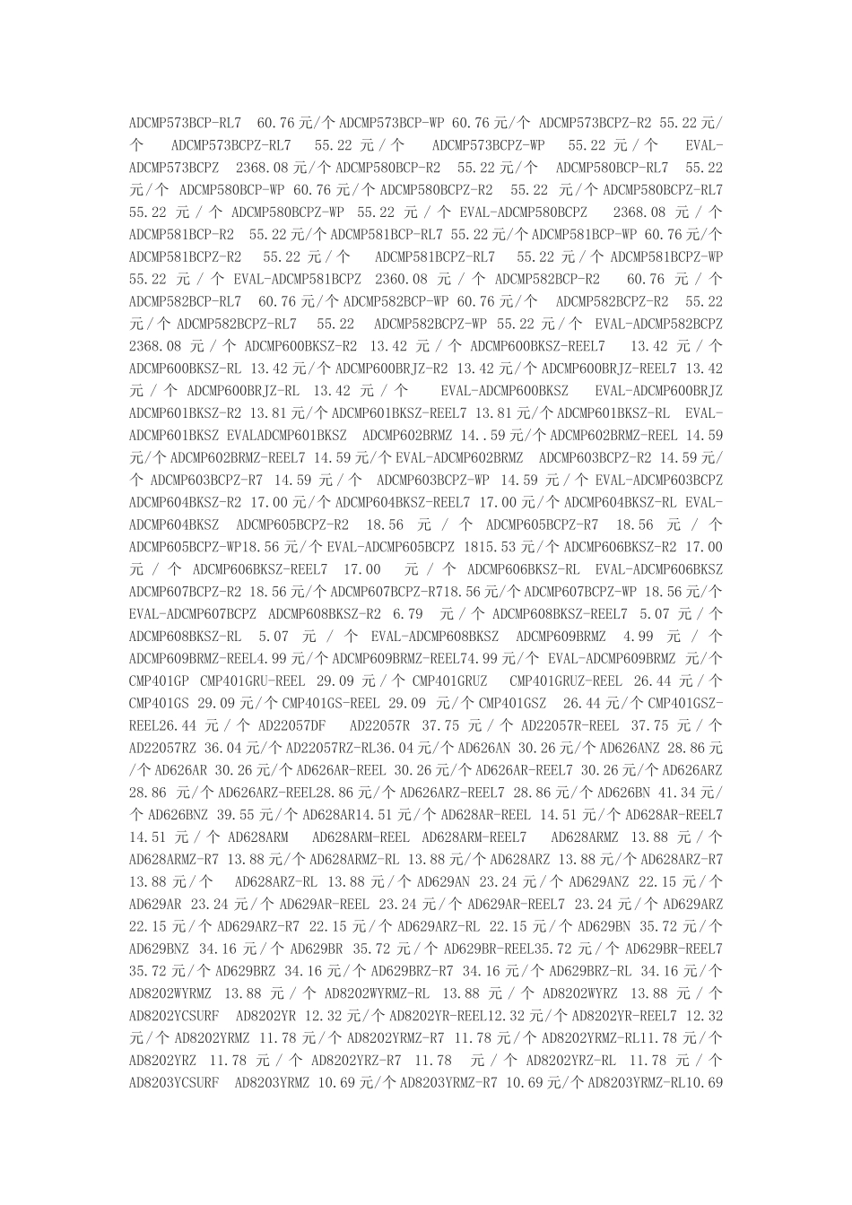 ADI全部产品参考价格_第2页
