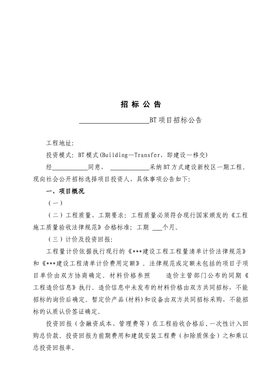 BT项目招标文件范本_第3页