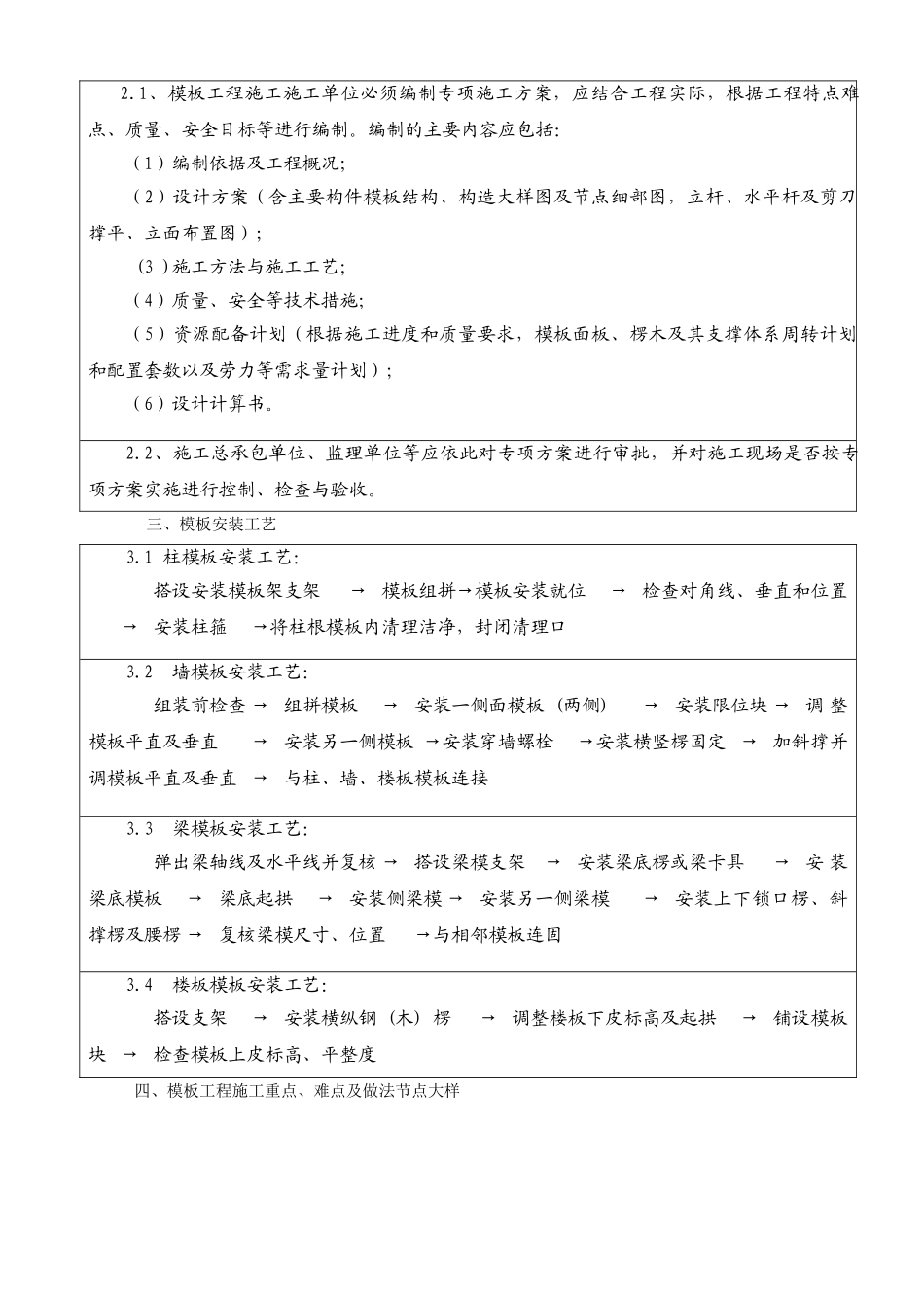 C-模板分项工程施工作业指导书_第2页