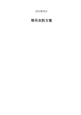 c5013塔吊安装和拆卸施工方案