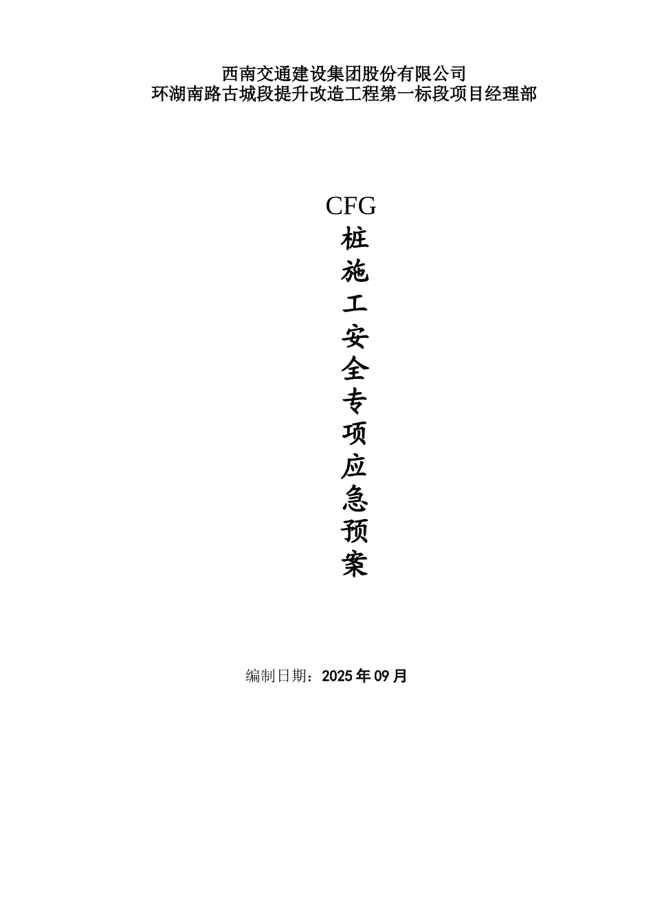 CFG桩专项应急救援方案_第1页