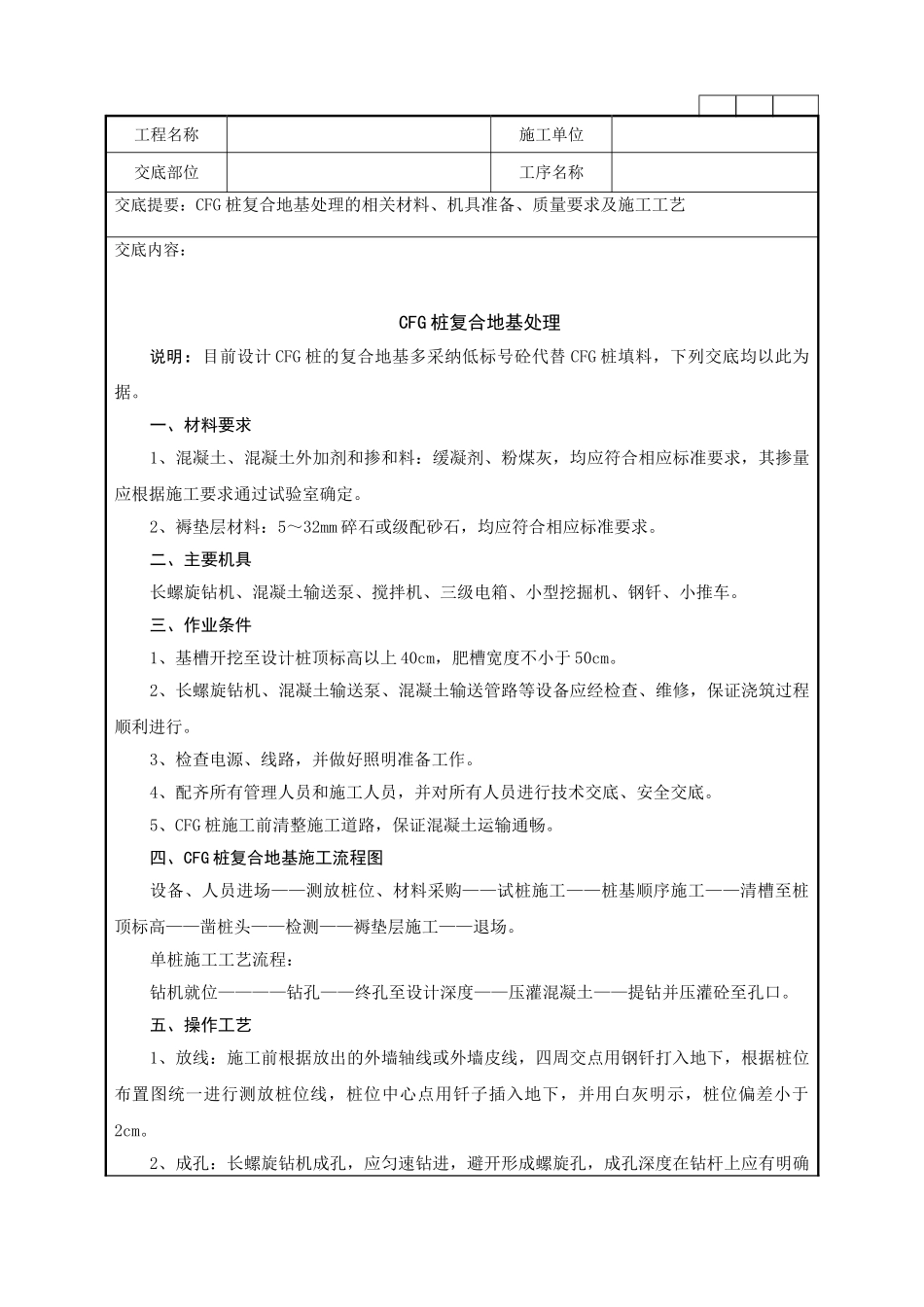 cfg桩复合地基处理工程技术管理要点_第1页