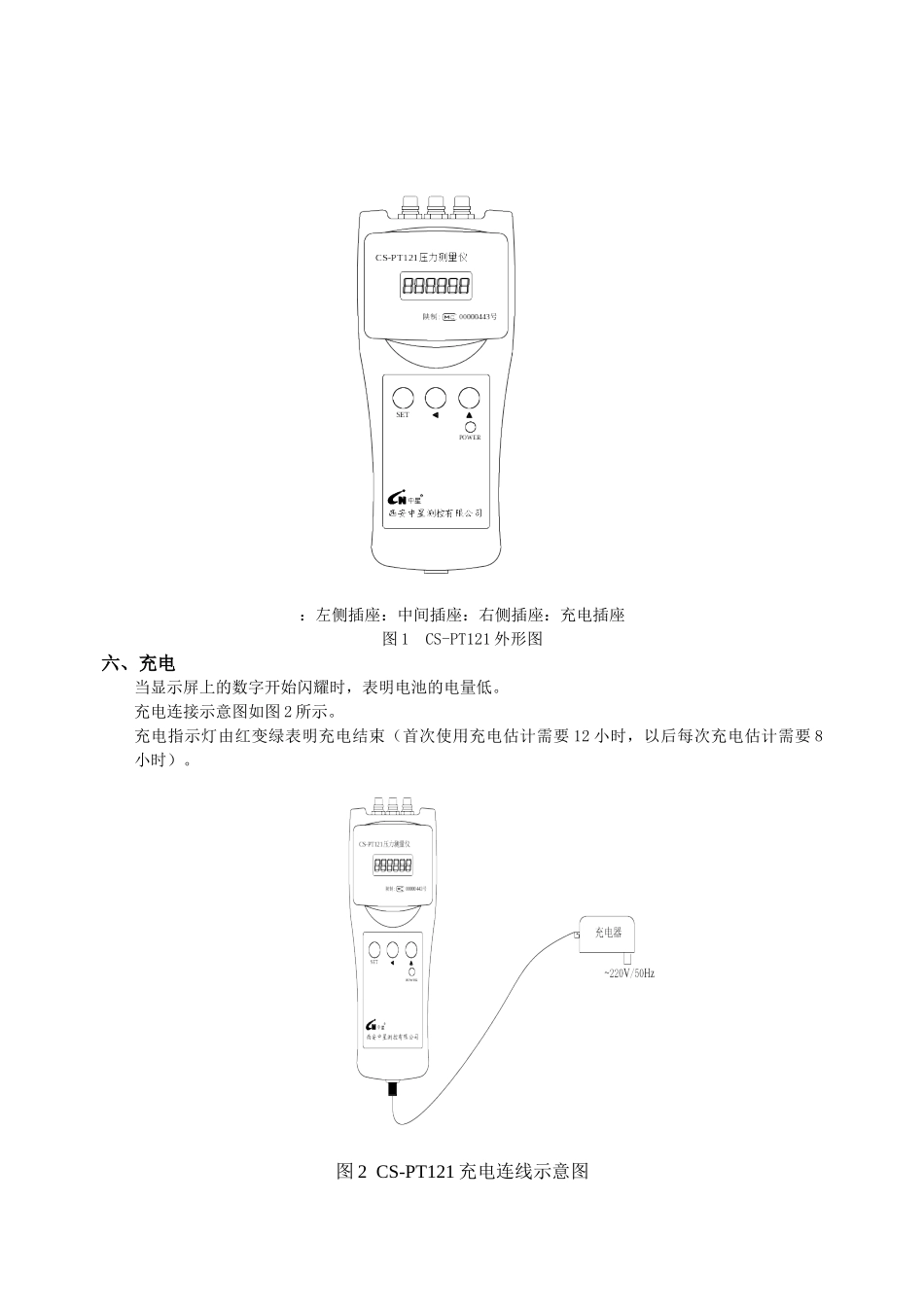 CS-PT121压力测量仪使用说明书_第3页