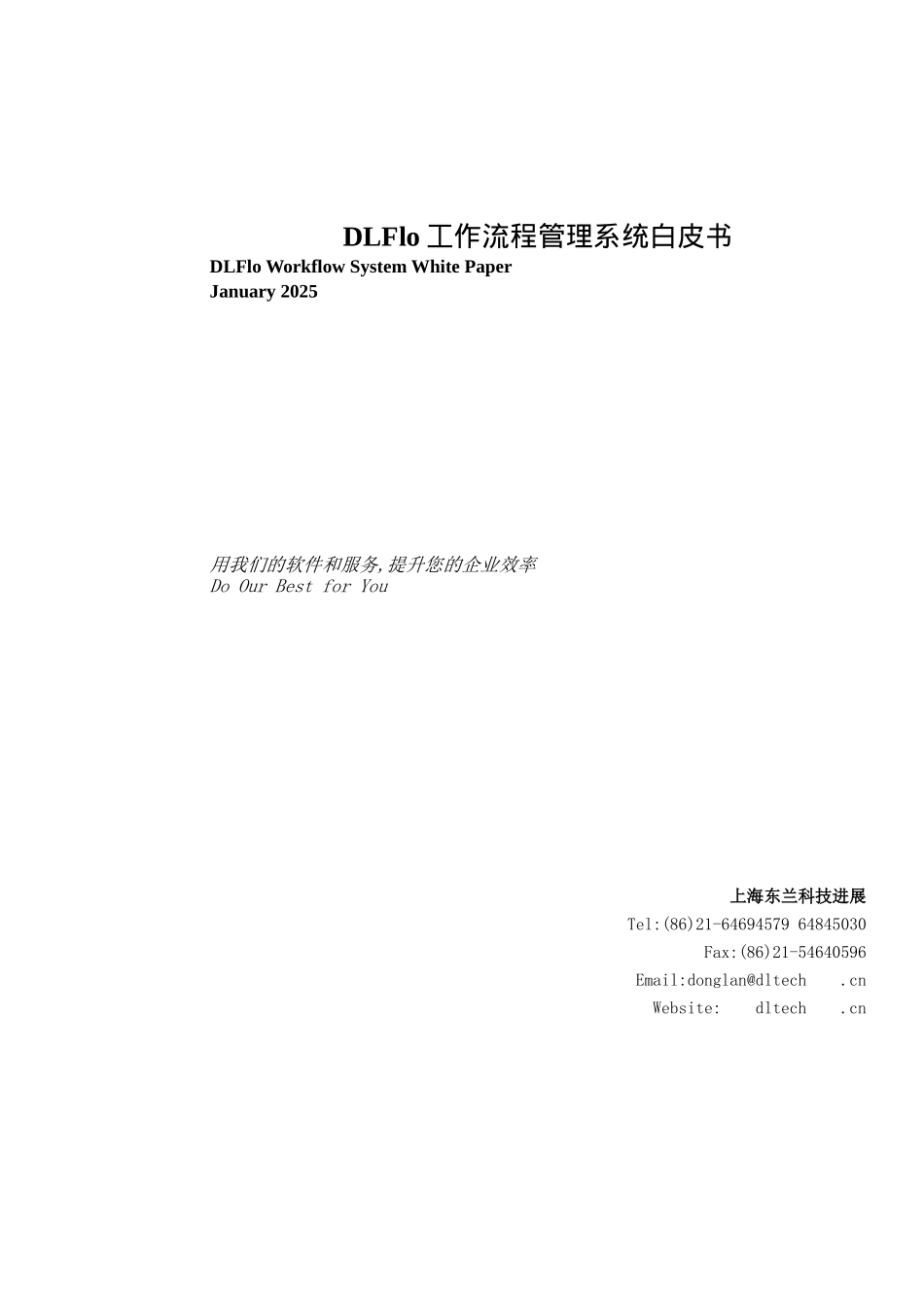 DLFlo工作流程管理系统白皮书_第1页