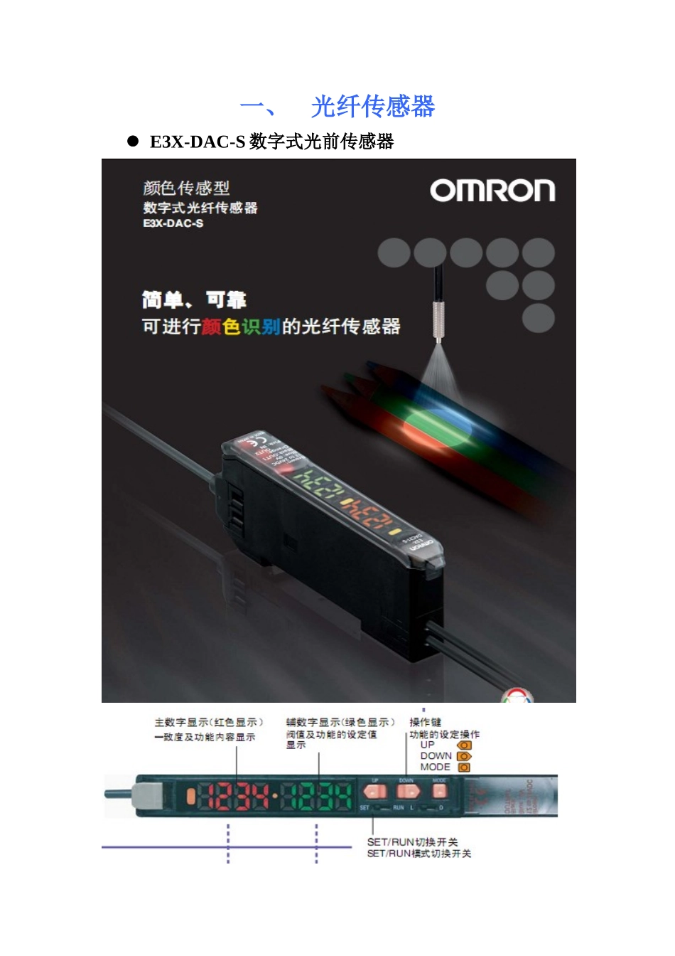 E3X-DAC-S数字式光纤传感器_第1页