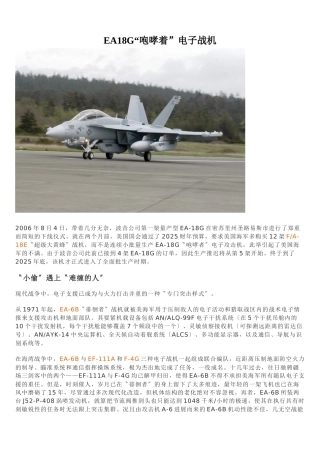 EA18G“咆哮着”电子战机