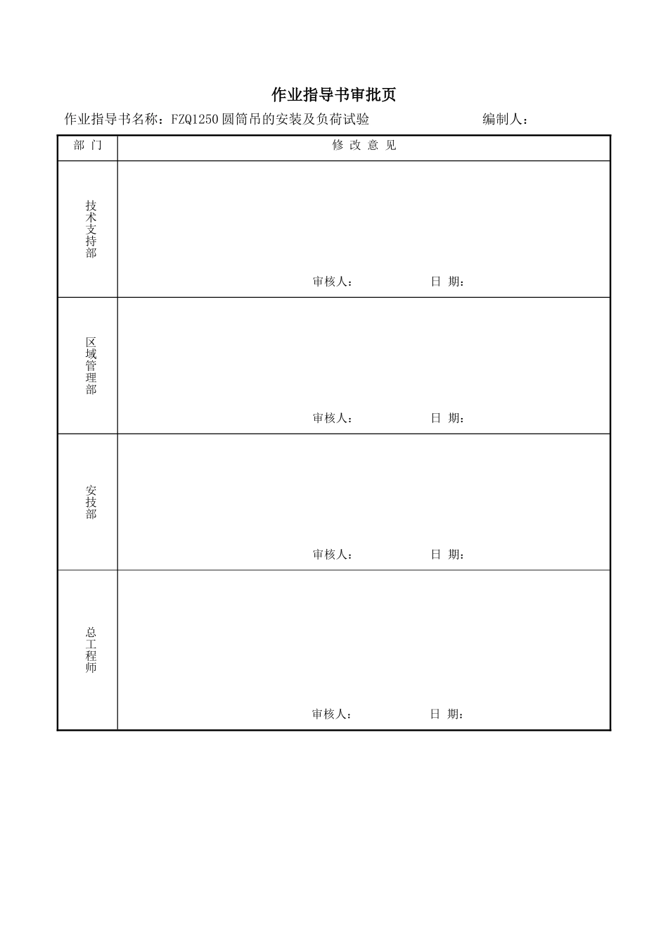 fzq150圆筒吊的安装及负荷试验_第1页