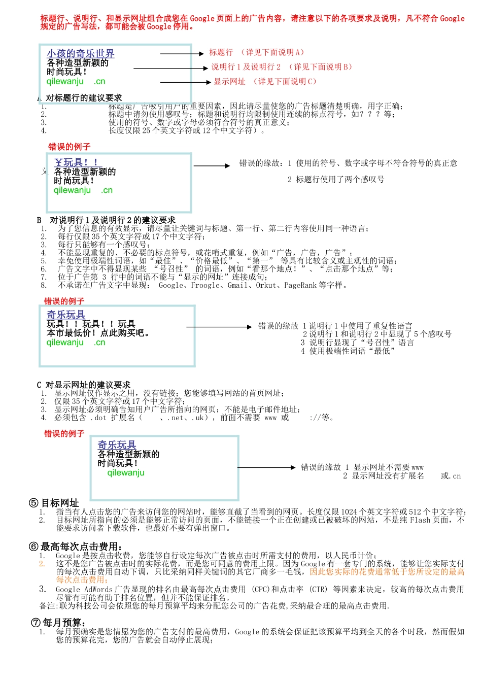 Google关键词广告客户提交资料表_第2页