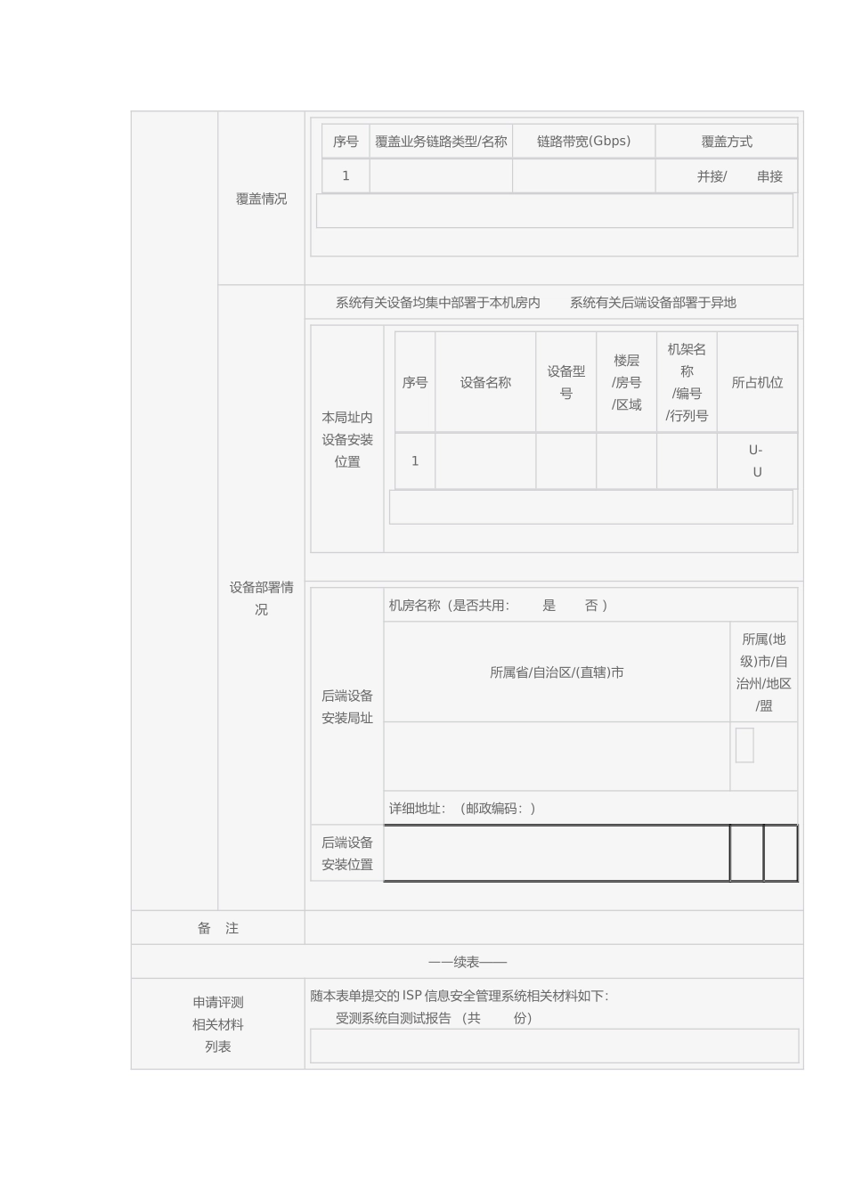 ISP业务信息安全管理系统评测申请表_第2页