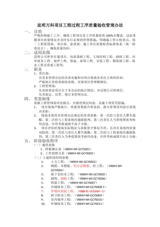 KMVK-GC-001-昆明万科项目工程过程工序质量验收管理办法