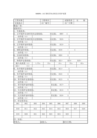 MMPR—11C微机型电动机综合保护装置01