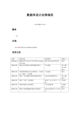 NC数据库设计规范