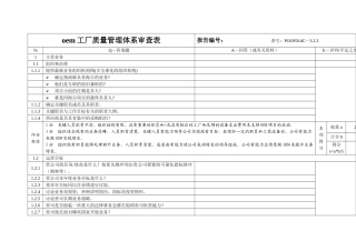 oem工厂质量管理体系审查表