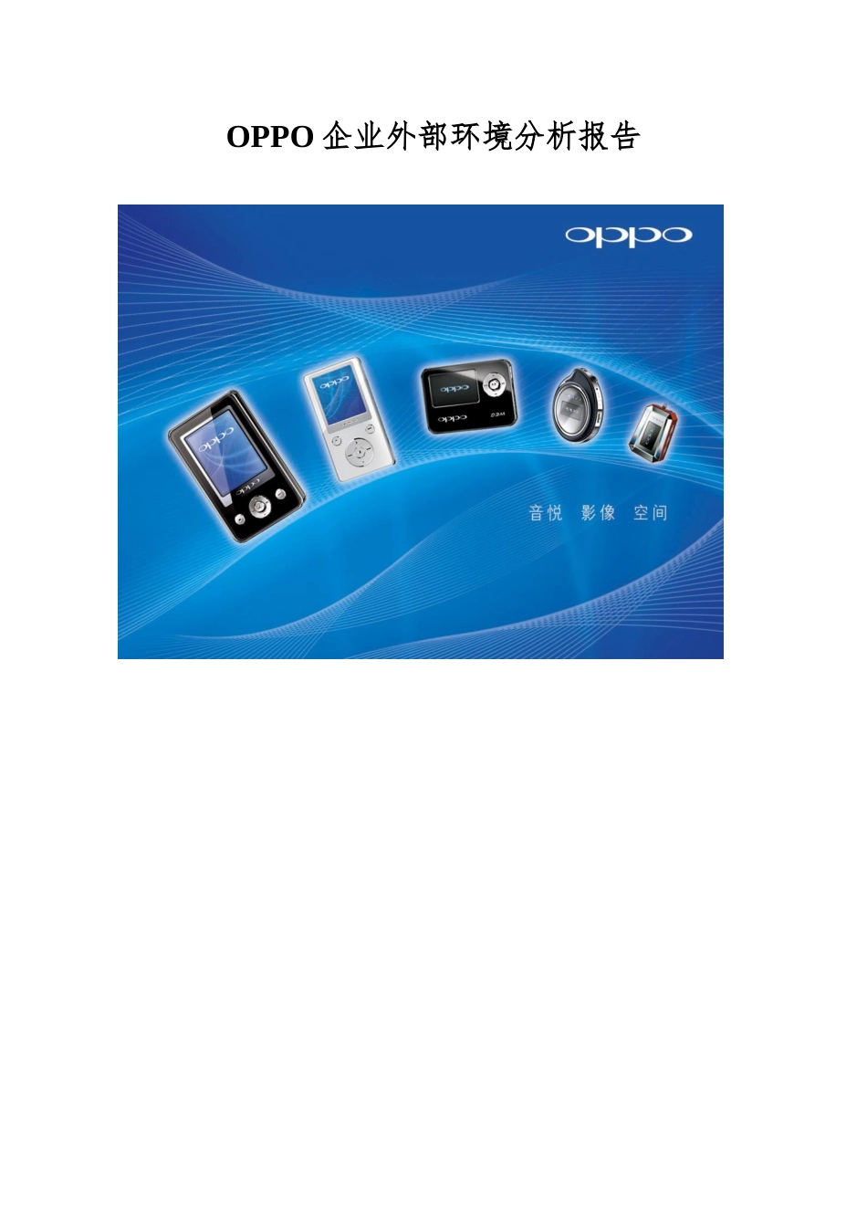 OPPO企业外部环境分析报告_第1页