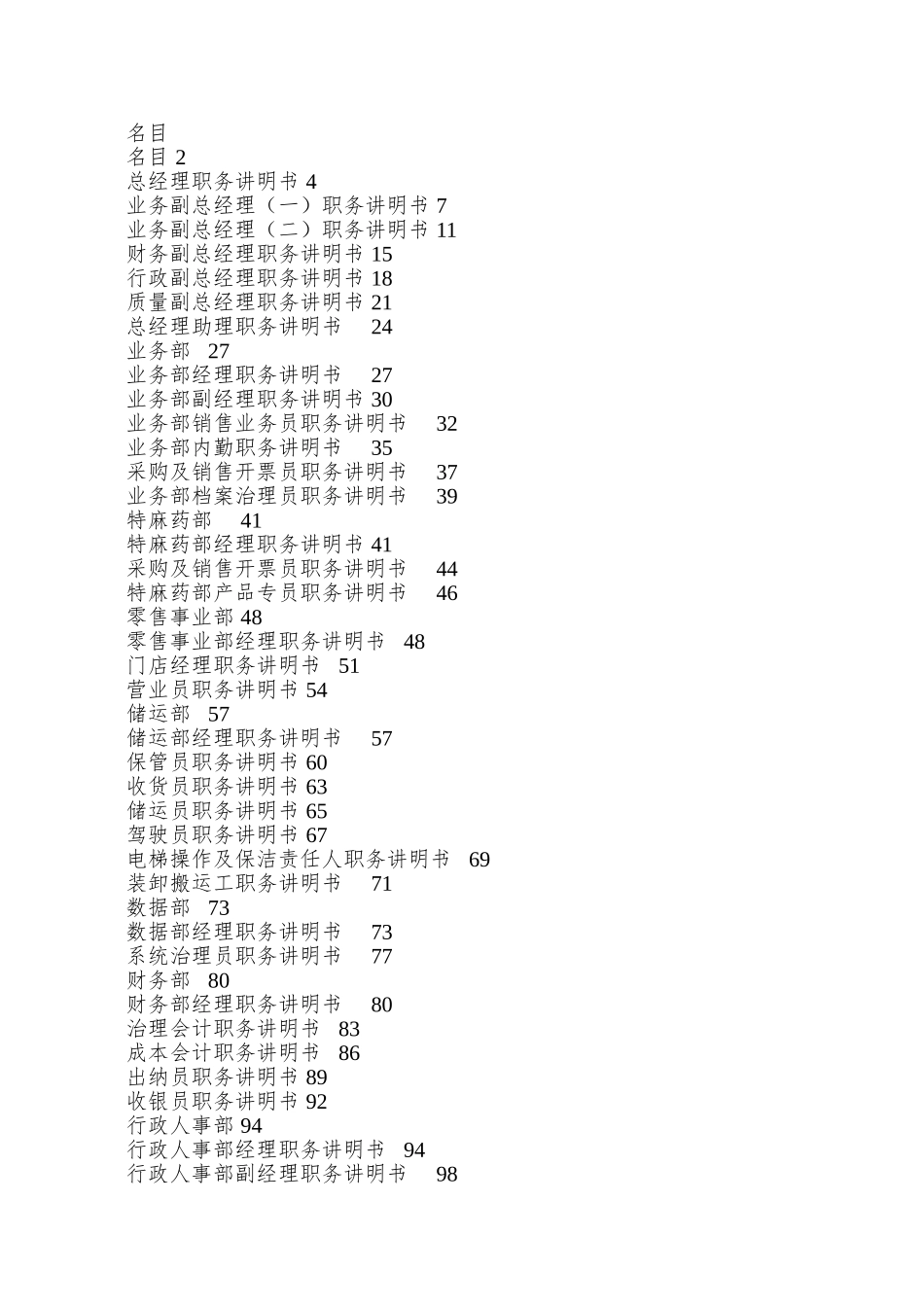 o某医药公司职务说明书_第2页