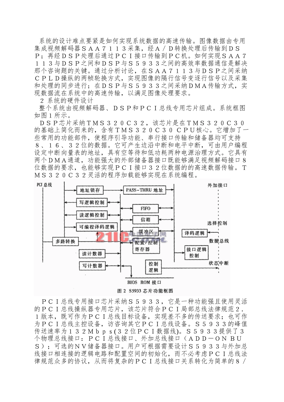 PCI总线和DSP芯片的图像处理平台的硬件设计_第2页