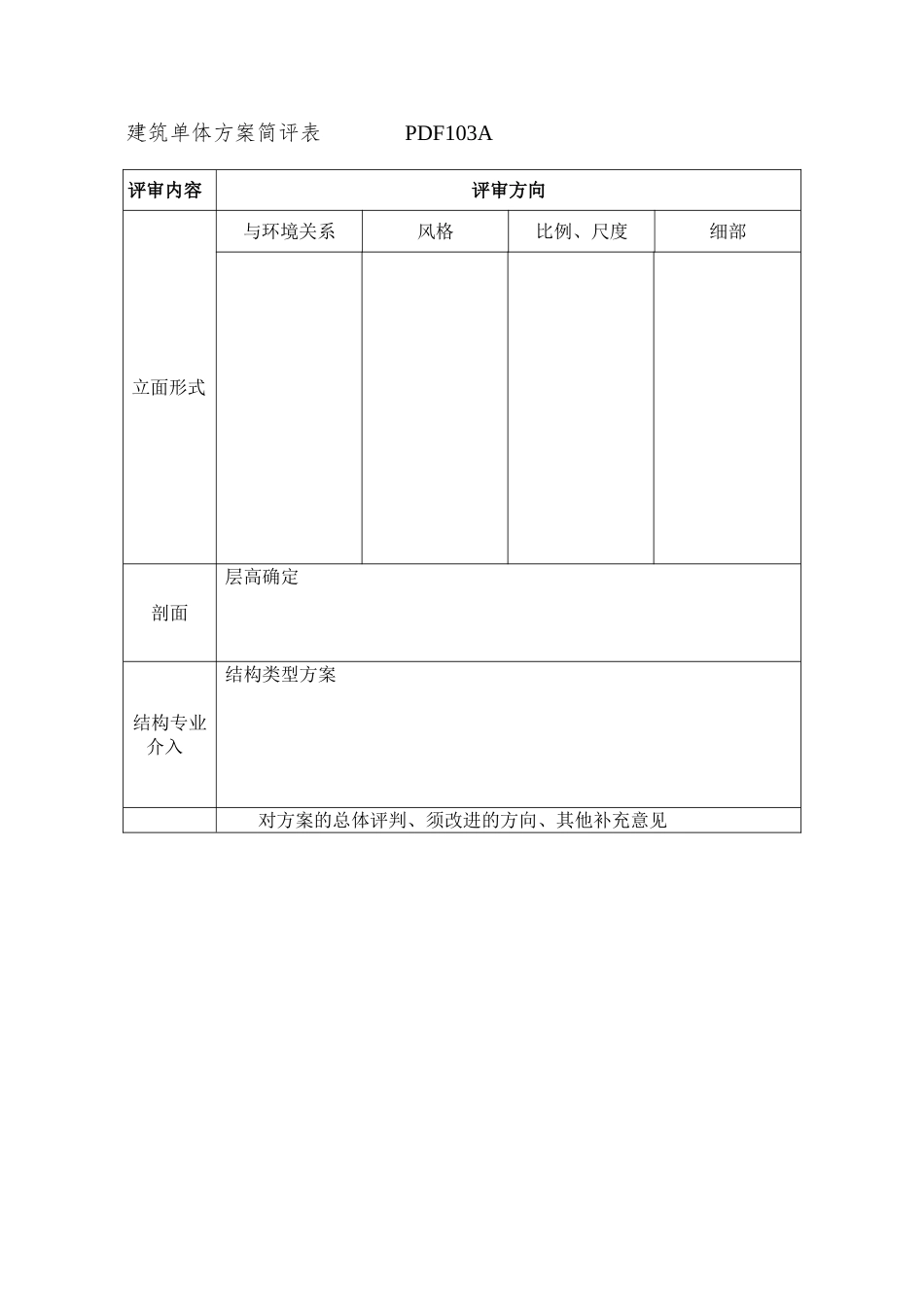 PDF103建筑单体方案简评表_第2页