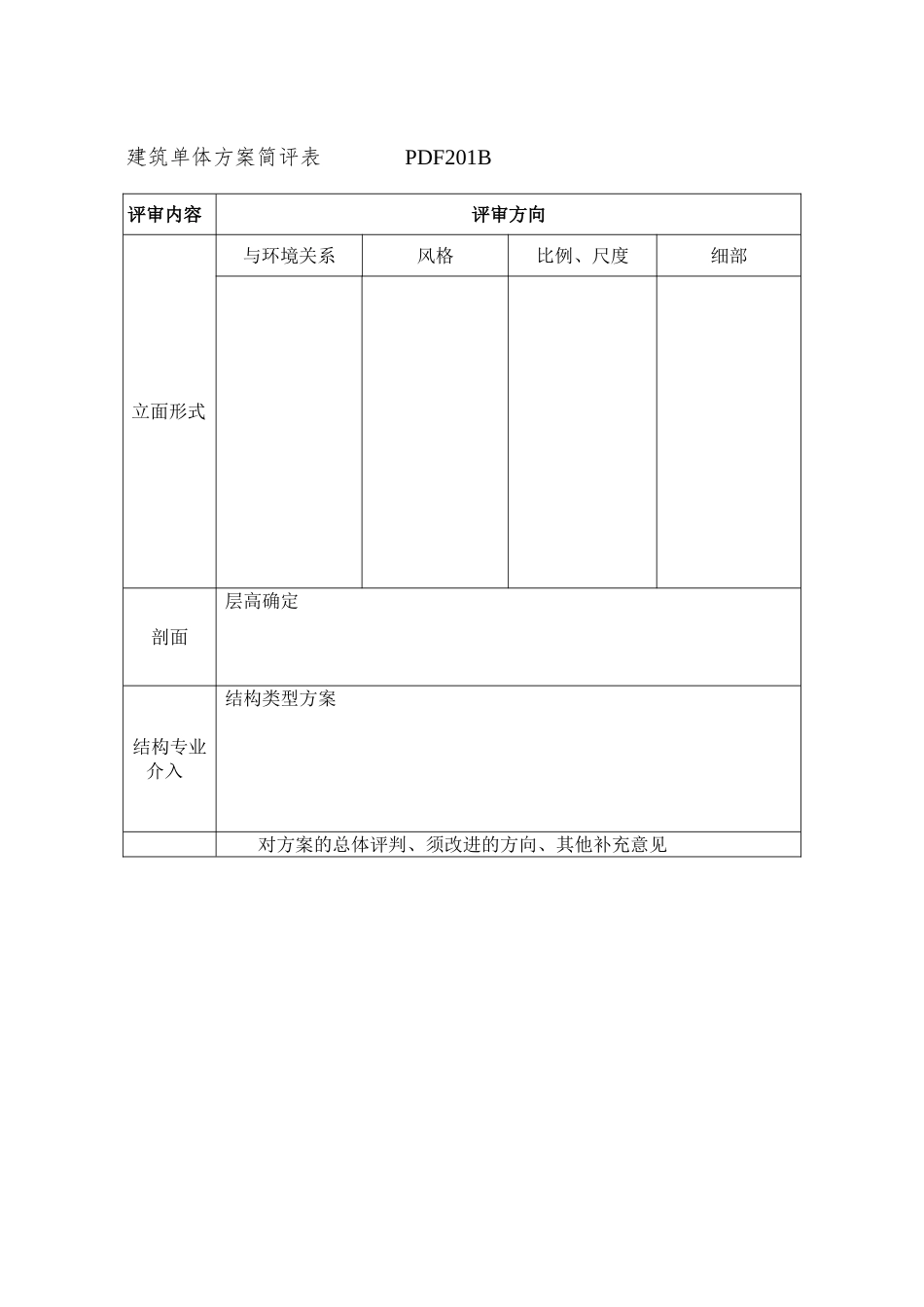 PDF201建筑单体方案简评表_第2页