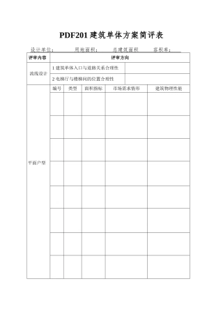 PDF201建筑单体方案简评表