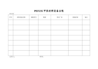 PEF235甲供材料设备台帐